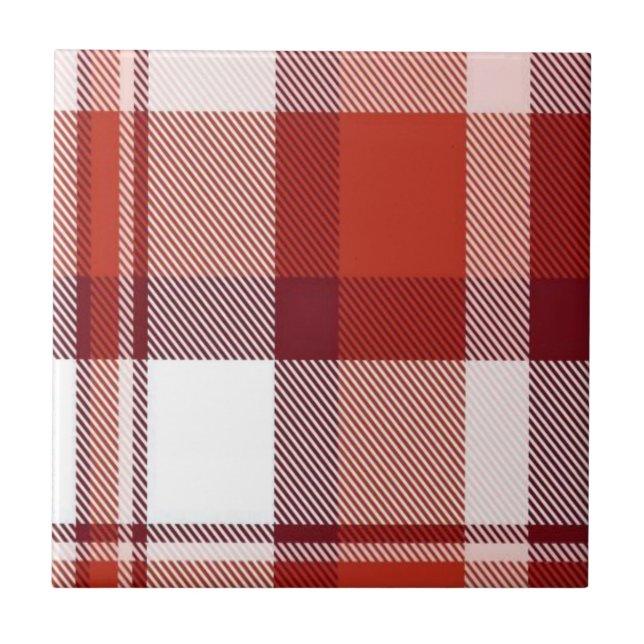 Ceramic Tile Colourful Colours Red Plaid (Front)