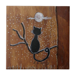 Ceramic Tile created from an original art on wood,