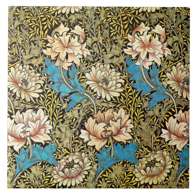 Ceramic tile fireplace William Morris designs 019 (Front)