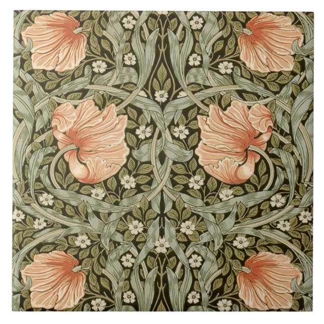 Ceramic tile fireplace William Morris designs 027 (Front)