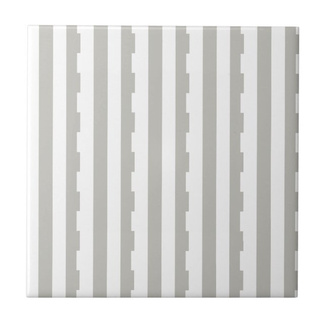 Ceramic Tile Grey & White Stripe  (Front)