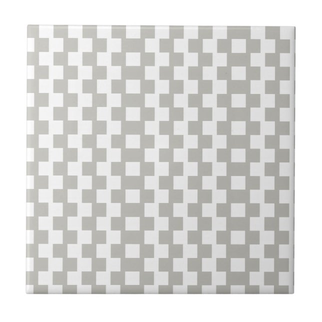 Ceramic Tile Grey & White Stripe Square (Front)