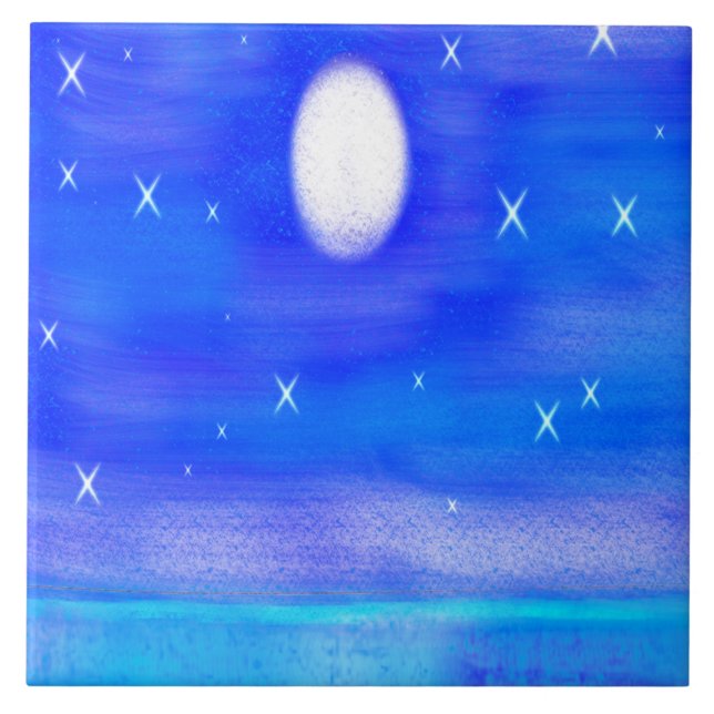 Ceramic Tile, Large (6" x 6") Good Night Ceramic Tile (Front)