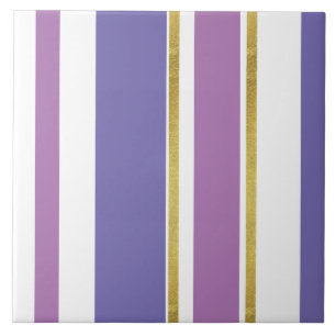 Ceramic Tile - Lilac With Gold Split