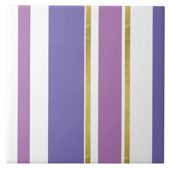 Ceramic Tile - Lilac With Gold Split (Front)