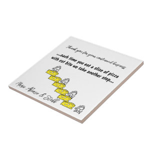 Ceramic Tile Mice Cheese Pizza Pizzeria Thank you 