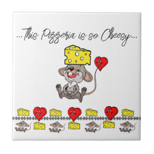 Ceramic Tile Mice so Cheesy Pizza Pizzeria 