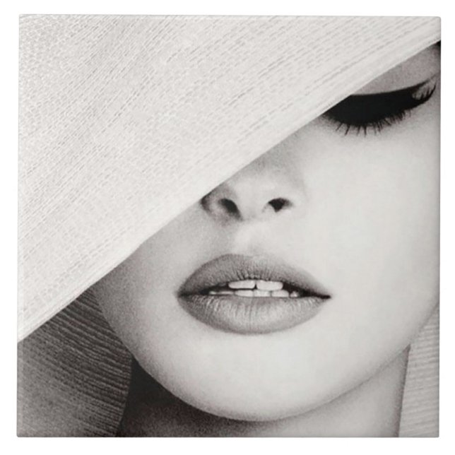 Ceramic Tile - Model Under A Hat (Front)