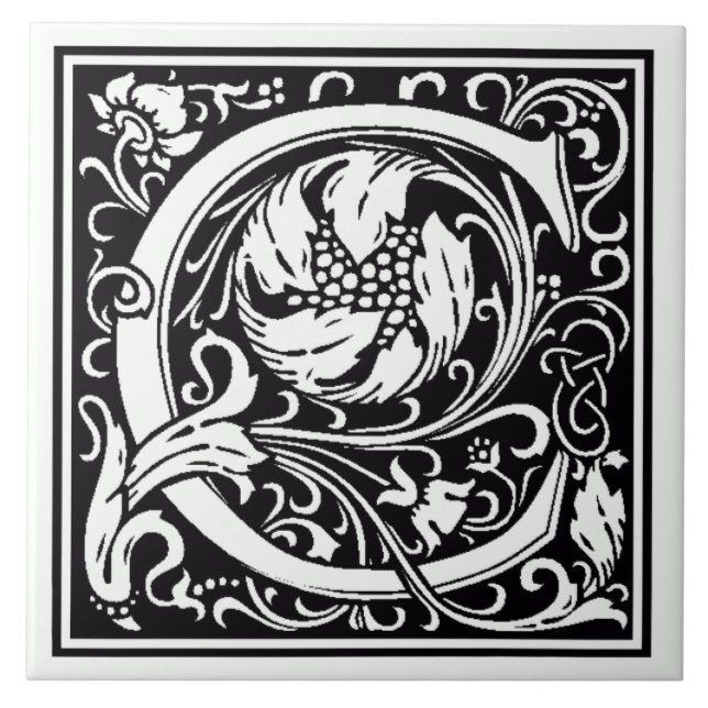 Ceramic Tile - Monogram Letter C (Front)