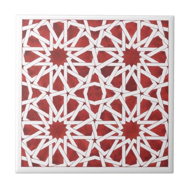 Ceramic tile Moroccan mosaic red (Front)