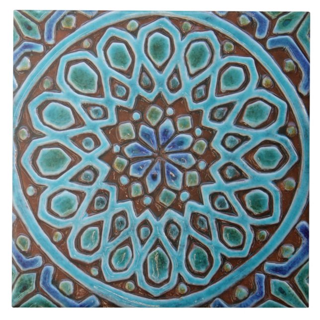 Ceramic Tile - Moroccan Tile Style Turquoise  (Front)