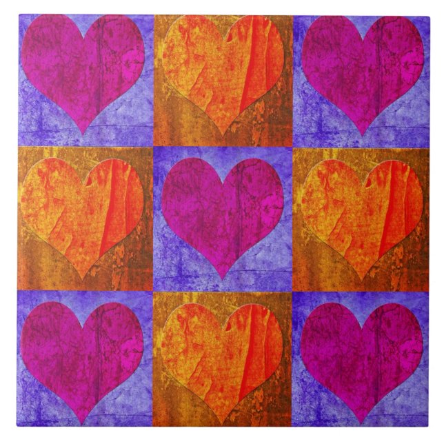 Ceramic Tile - Mosaic Of Hearts (Front)