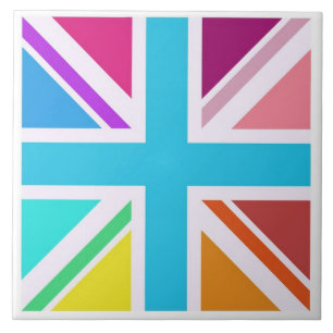 Ceramic Tile - Multi Coloured Union Jack Flag