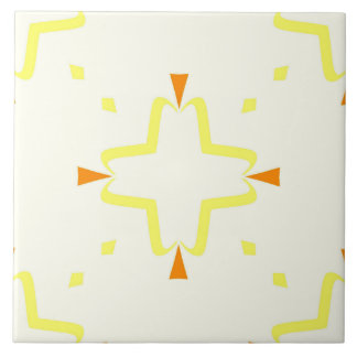 Ceramic Tile- Orange and Yellow Tiled Pattern Tile