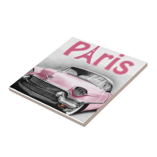 Ceramic Tile Paris France Pink Car