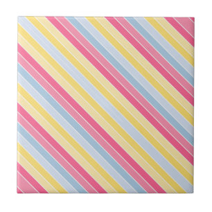 Ceramic Tile Pastel Stripe