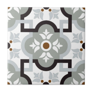 Ceramic Tile - Pattern Grey Green Rust Black