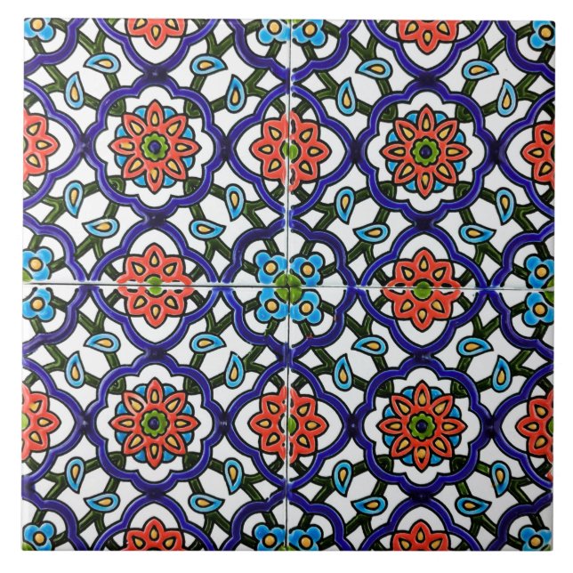 Ceramic Tile -  Persian Style Colorful Wall Tile (Front)