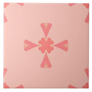 Ceramic Tile- Pink and Yellow Tiled Pattern Tile