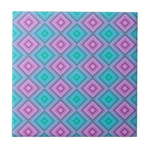Ceramic Tile Pink Green Stripe