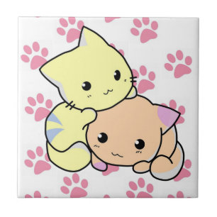 Ceramic Tile Pink Paws Animal Shelter Cats Dogs