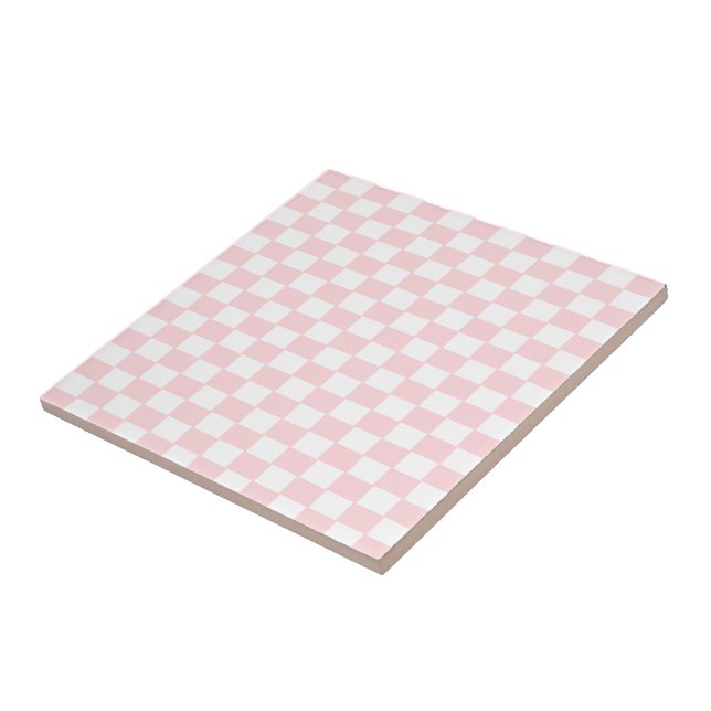Ceramic Tile Pink & White Square (Side)