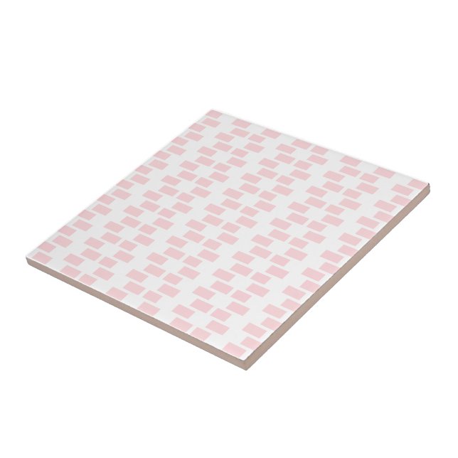 Ceramic Tile Pink & White Stripe Square (Side)
