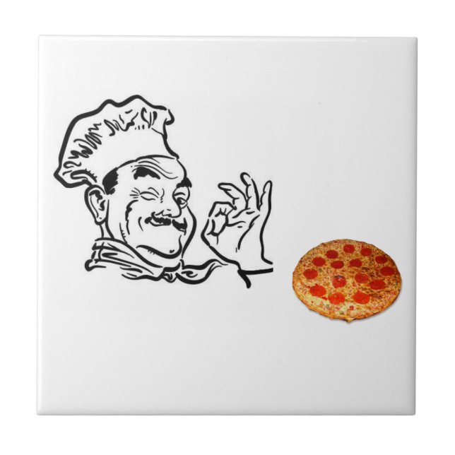 Ceramic Tile Pizza Man (Front)