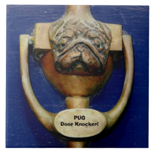 Ceramic Tile Pug Door Knocker England