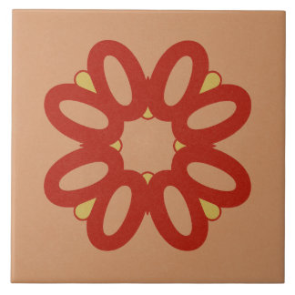 Ceramic Tile- Red and Yellow Textured Design Ceramic Tile