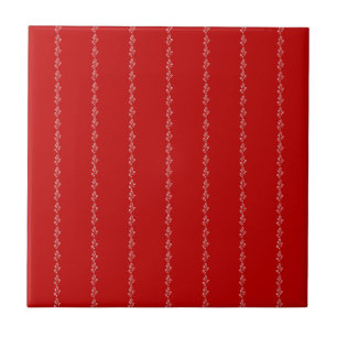 Ceramic Tile Red Floral 