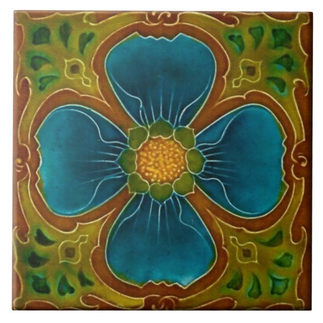 Ceramic Tile - Reproduction Art Nouveau (Front)