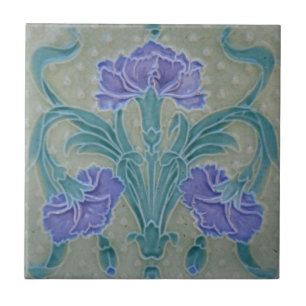 Ceramic Tile - Reproduction Art Nouveau Lilac