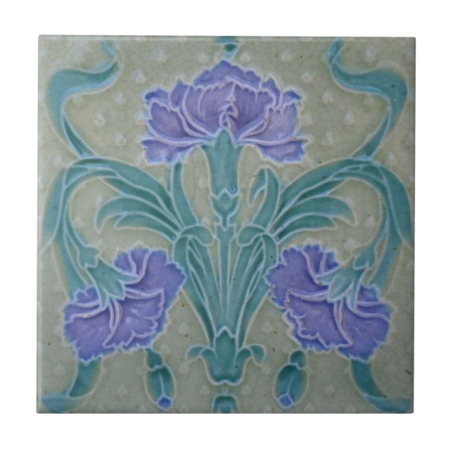 Ceramic Tile - Reproduction Art Nouveau Lilac (Front)