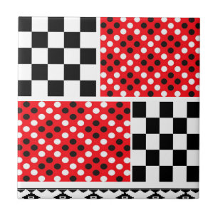 Ceramic Tile Rustic Red Abstract 