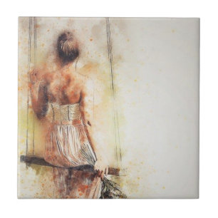 Ceramic Tile Rustic Woman