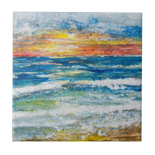 Ceramic Tile - Sea Waves Sunset