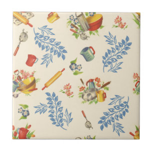 Ceramic Tile, Small- HAPPY KITCHEN-BLUE Ceramic Tile