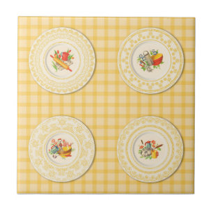 Ceramic Tile, Small- KITCHEN PLATES-YELLOW Ceramic Tile