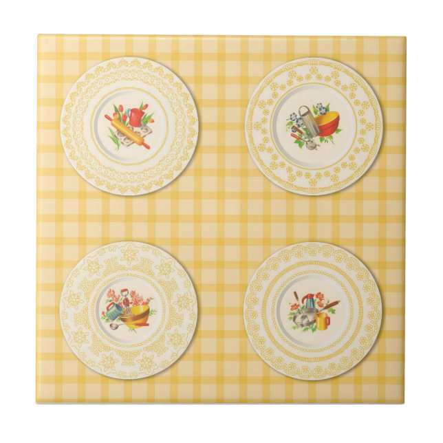 Ceramic Tile, Small- KITCHEN PLATES-YELLOW Tile (Front)