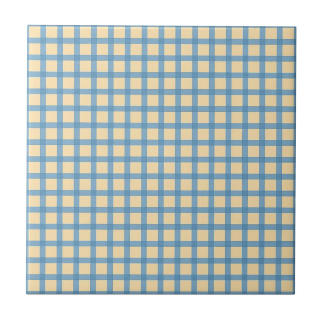 Ceramic Tile, Small- WINDOWPANE-BLUE Ceramic Tile (Front)
