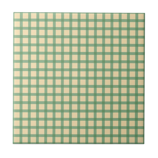 Ceramic Tile, Small- WINDOWPANE-GREEN Ceramic Tile (Front)