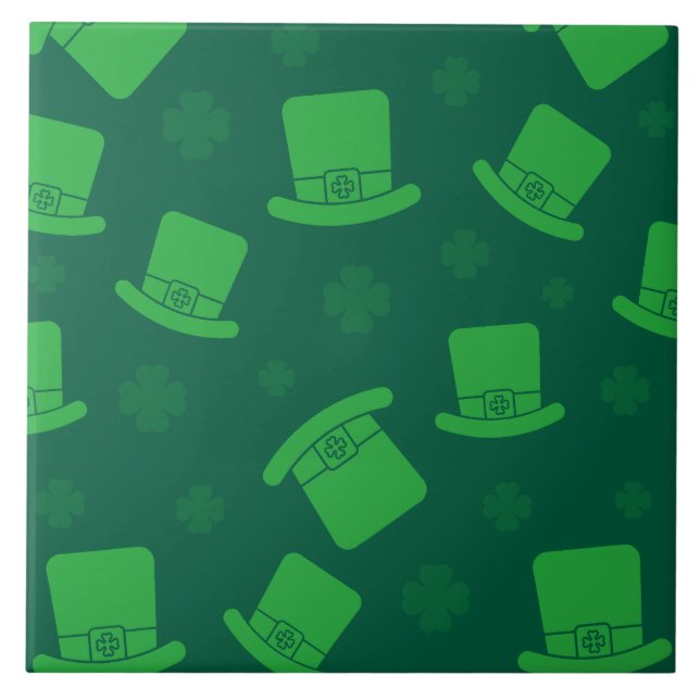 Ceramic Tile St Patricks Day Leprechaun Hat (Front)
