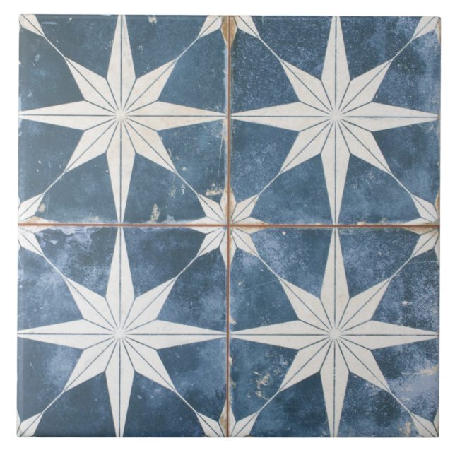 Ceramic Tile - Star Burst Blue (Front)