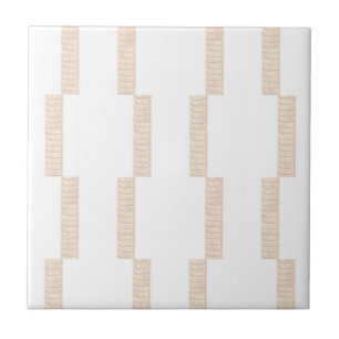 Ceramic Tile Stripe Beige & White Stripe