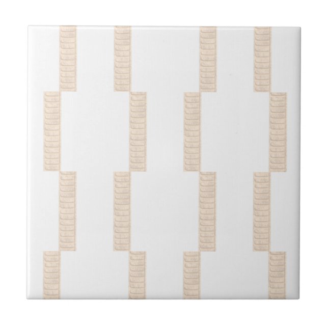 Ceramic Tile Stripe Beige & White Stripe (Front)