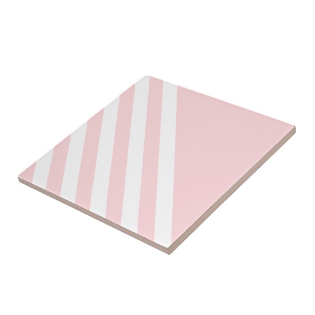 Ceramic Tile Stripe Pink & White Stripe (Side)