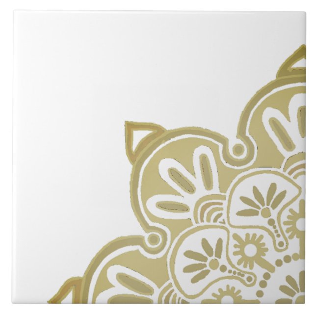 Ceramic Tile Taupe Medallion on white (Front)