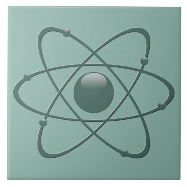 Ceramic Tile THE MIGHTY ATOM 1950s Retro GREEN (Front)