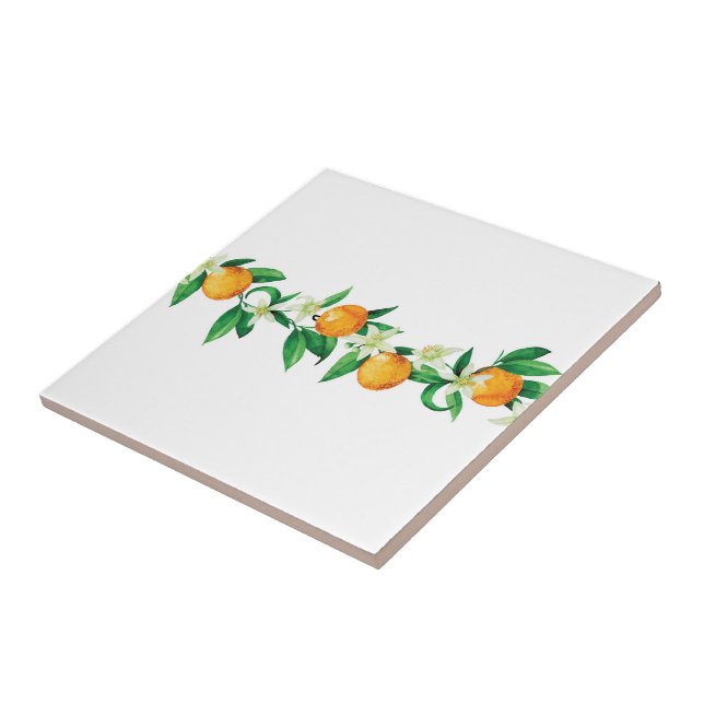 Ceramic Tile/Trivet-Citrus Ceramic Tile (Side)